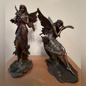 Bronze-Tone Fairy Garden Sculptures Set - Home Art